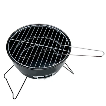 

Outdoor folding portable mini barbecue charcoal stainless steel net grill round oven small barbecue