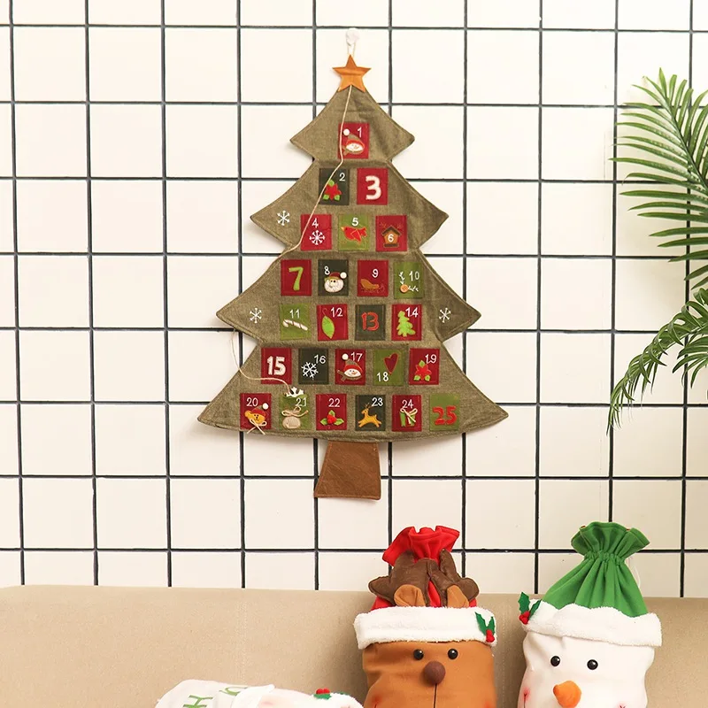 

Advent Countdown Calendars Christmas Tree Hanging Christmas Ornament For Home Office Party Decor