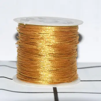

Golden Silvery Thread String Durable DIY Rope For Cross Stitch Necklace Bracelet Bead Tag Making Clothes Decoration