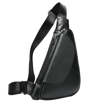 

Leather Men's Shoulder Messenger Bag Male Chest Bag Small Crossbody Bags for Men Chest Pack Leather Mens Sling Bags