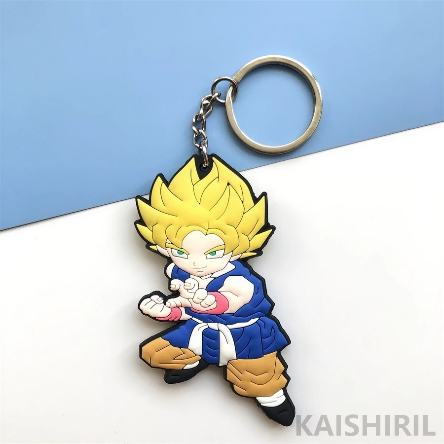 Мода Dragon Ball Z брелок ПВХ Аниме Супер Saiyan Goku брелок мультяшный фигурки Модель брелок для ключей кольцо