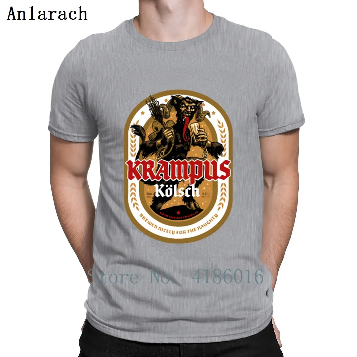 Krampus Kolsch футболка комплект Удобный круглый воротник вязаный хлопок Лето письма сумасшедшая рубашка - Цвет: Gray