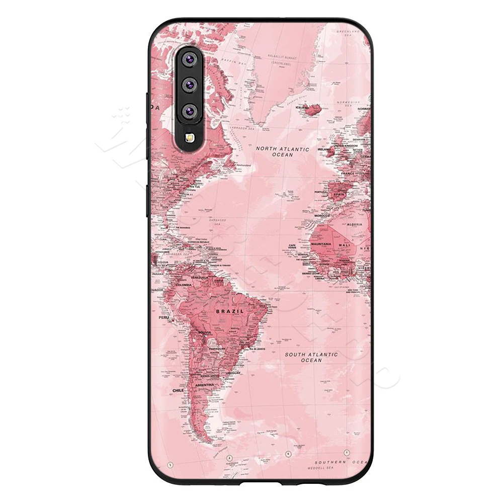 9 Webbedepp розовый мир чехол "карта" для samsung Galaxy S7 S8 S9 S10 Edge Plus Note 10 8 9 A10 A20 A30 A40 A50 A60 A70 - Цвет: 9