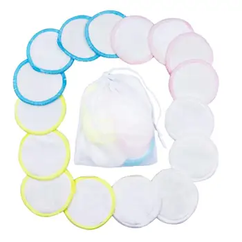 

16pcs Makeup Remover Pad Reusable Bamboo Velvet Cotton Washable Pad For Facial Cleaning Facial Skin Care
