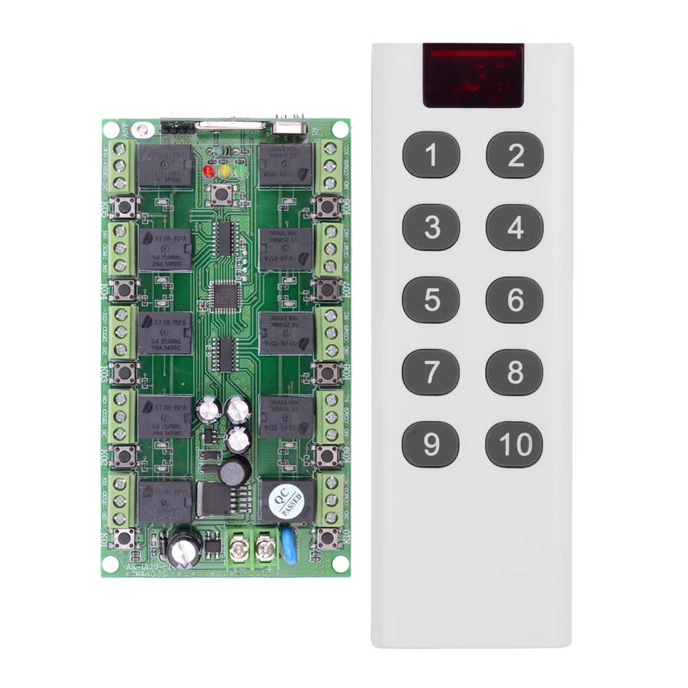 DC 12V 10CH независимая система переключателя дистанционного управления RelayRF, передатчик+ приемник