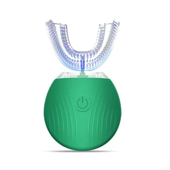 

U-Shaped Electric Toothbrush, Fully Automatic Oral Cleaner Portable USB Rechargeable Toothbrush (Green)