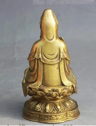 YM 306 Статуя Дракона сиденье lotus ваза Kwan-yin Guan статуя Бодхисаттвы