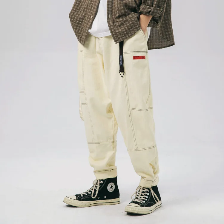 

Wesley Studio 2020 Spring Open Wire Velcro Workwear Pants MEN'S Casual Pants Loose-Fit Trousers Fashion