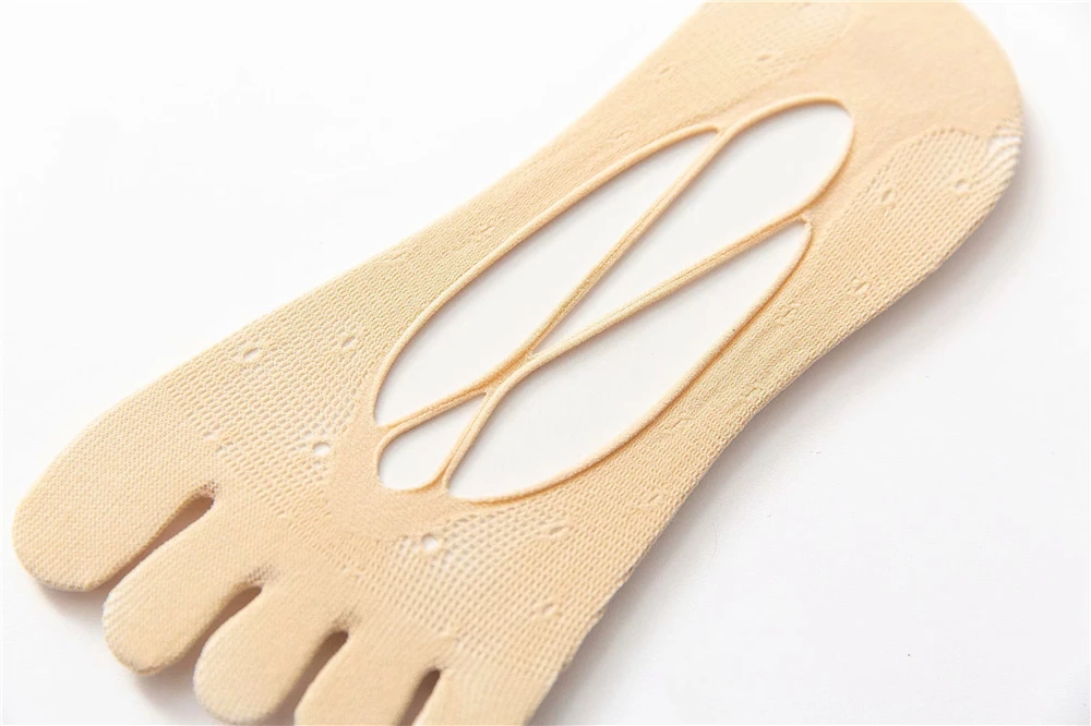 Damen Sommer Fünf-Zehen-Socken Ultradünne Lustige Unsichtbare Zehensocken Silikon Rutschfeste Anti-Reibungs-Fußschützer – Detail 31
