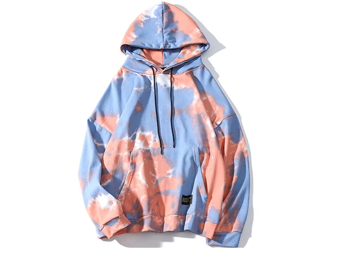 Aelfric Eden Tie dying толстовки мужские осень Харадзюку хип хоп цветной пуловер Повседневный хлопковый свитер с капюшоном уличная одежда - Цвет: Синий