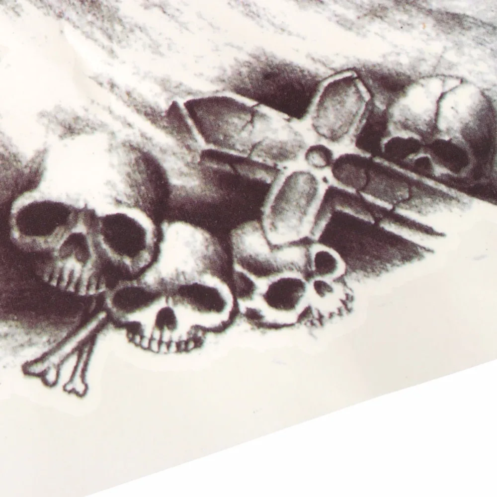Крутые модные сапоги в панковском стиле с рисунком черепа временная татуировка Водонепроницаемый Для мужчин временная татуировка o Arm Стикеры, длина рукава, тату на плечо татуировки