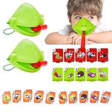Rapide à lécher! Jeu de société amusant pour enfants, jeu de bureau, masque de lézard de caméléon, langue mouvante, cartes à lécher, jouets de fête en famille