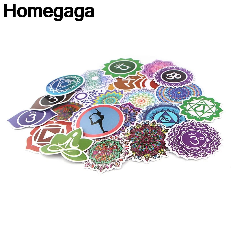 Homegaga 24 шт. Йога узоры 90s искусство картина из 5 частей стены ноутбук телефон багаж Скрапбукинг альбом наклейки пакеты D2328