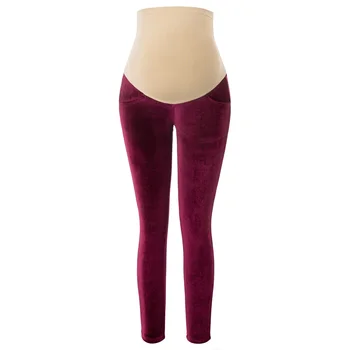 

Soft Women Pants Maternity Velvet Patchwork Leggings High Waist Full Length Pants Fashion Comfortable Clothes Slim Leggings Lady
