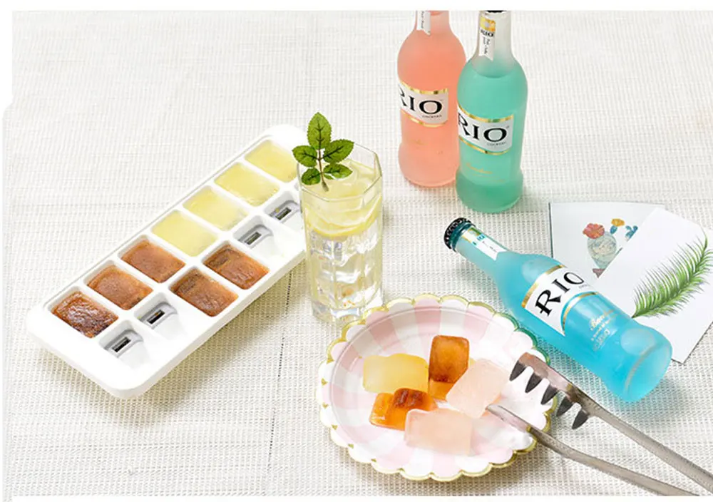 LHX DIY силиконовая форма для льда 14 кубиков крышка замороженные кубики льда инструмент для изготовления льда лоток аксессуары для кухонного бара HP1017 d