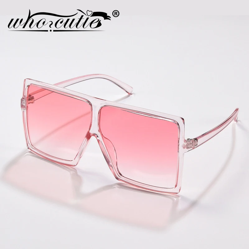 

WHO CUTIE Fashion Oversized Sunglasses Female Brand Designer 2019 Vintage Square Frame Big Sun Glasses Shades for women OM431B