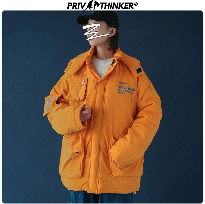 Privathinker, женский стиль сафари,, зимняя парка с капюшоном, пальто, Мужская теплая утолщенная куртка, Мужская Уличная одежда с карманами, верхняя одежда, парки