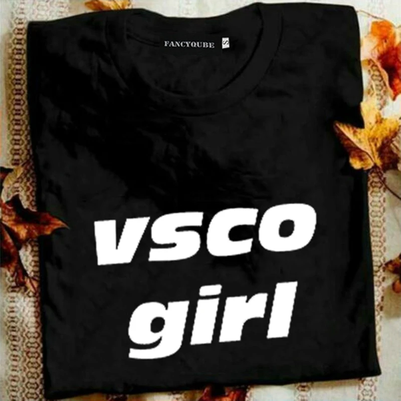 VSCO женская футболка с коротким рукавом и круглым вырезом с принтом, уличная рубашка
