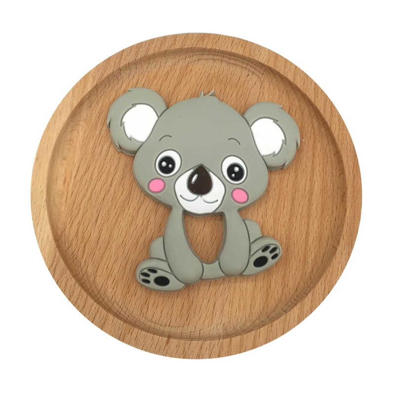 teether Персонализированная цепочка для детских сосок, коала, детский прорезыватель, подарок для душа, для новорожденных, пустышка, клипса, BPA бесплатно, для детских сосок, клипса, держатель на цепочке - Цвет: teether