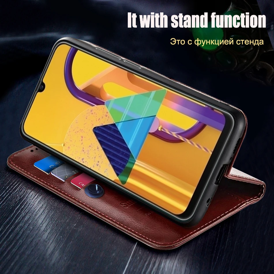 For Samsung M21 6.4 inch Crocodile texture leather case flip Coque cover Bag phone case leather phone case leather case