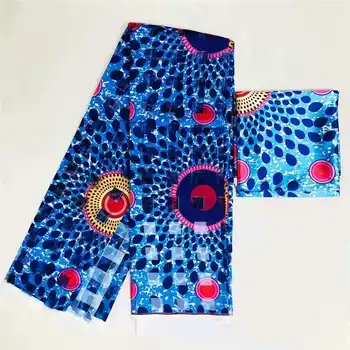 

hot sale new african 4 yards organza matching 2 yards ribbon silk african lady ankara clothes dress