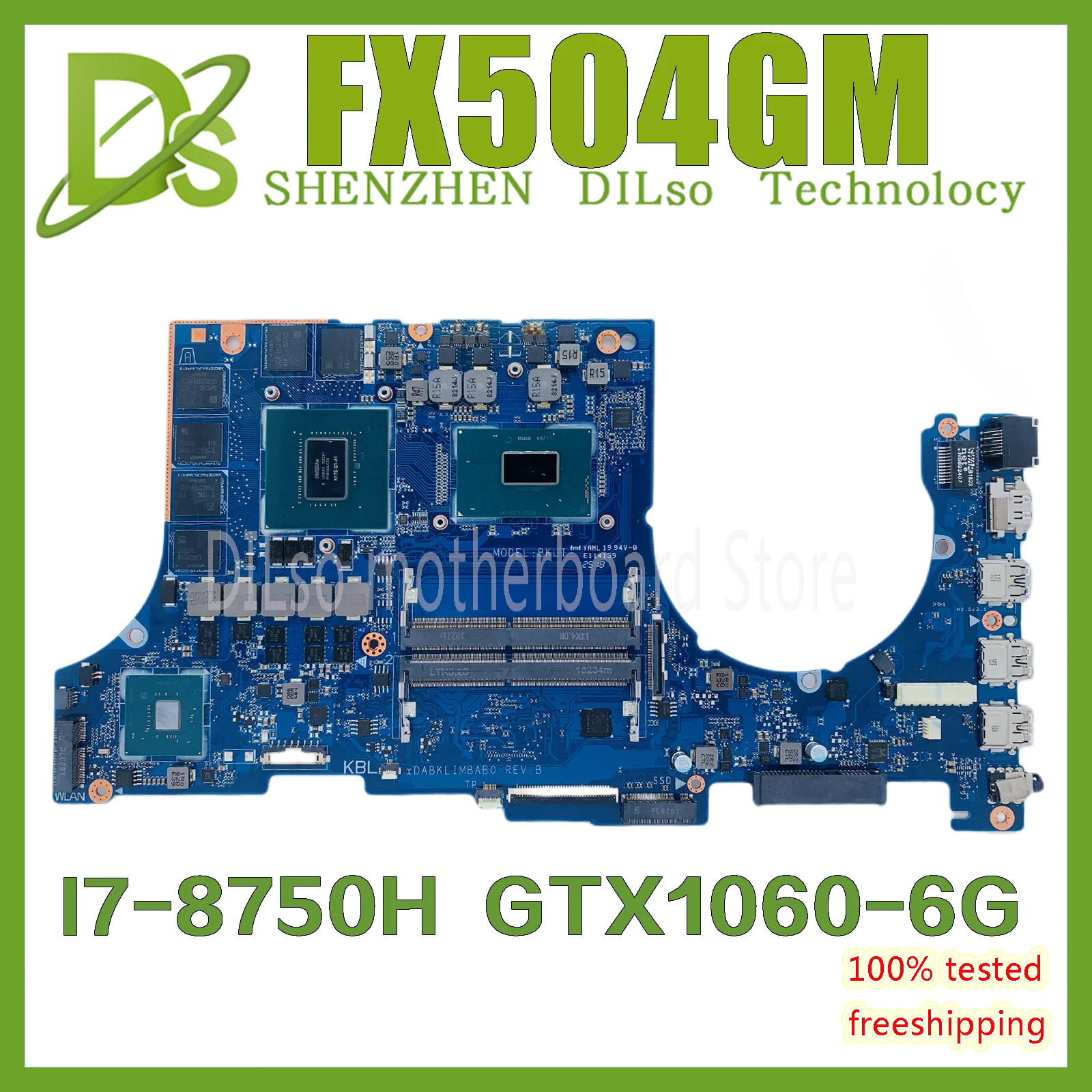 FX504GM For ASUS FX504G FX80G FX80GM FX504GD DABKLIMBAC0 Mainboard I7