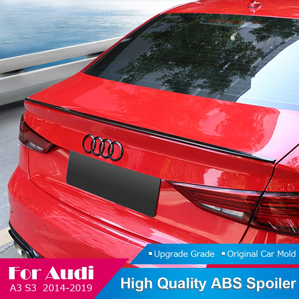 AITWATT Подходит для Audi A3 S3 Sedan 2014-2019 задний спойлер из углеродного волокна багажник