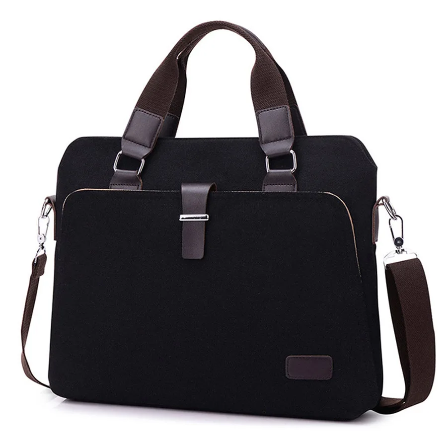 Universal Laptop Bag Men Canvas Briefcase Office Travel Messenger Shoulder Bag Portable Notebook Handbag Large-capacity Pouch (20)