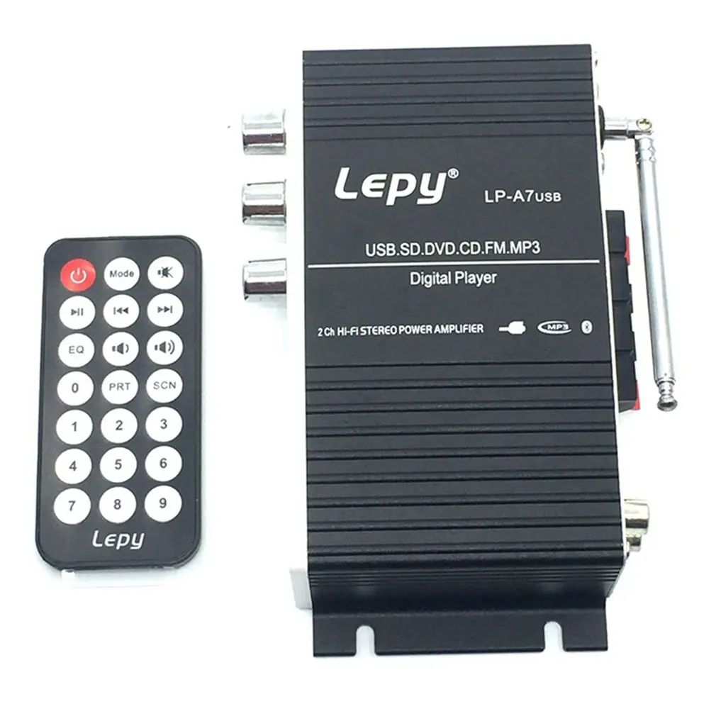LP-A7 USB Lepy цифровой плеер Bluetooth 4,2 версия автомобиля мощность Hi-Fi стерео аудио усилитель 2CH 20 Вт RMS домашний усилитель SD CD DVD MP3 FM