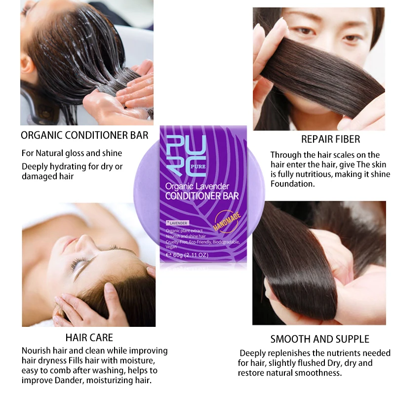 PURC Organic Lavender Shampoo Bar PURE and Vegan Handmade Cold Processed Hair Shampoo No Chemicals or Preservatives TSLM1