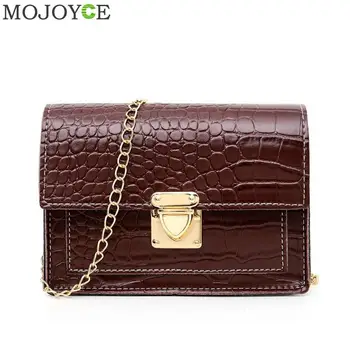

Fashion Ladies Crocodile Flap Bag Designer Handbags Women Bags 2019 Small Day Clutch Gold Chain Girls Crossbody Bags