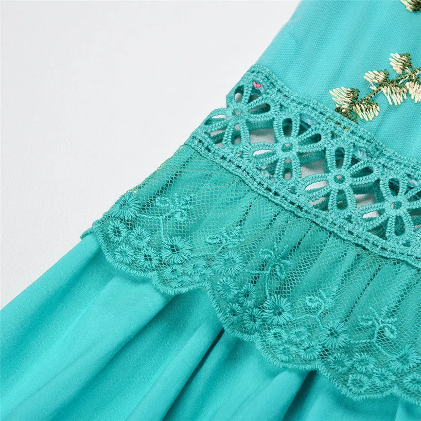 Женские топы и блузки Boho Модные женские топы с круглым вырезом блузка с цветочной вышивкой кружевные топы с расклешенными рукавами женские топы больших размеров