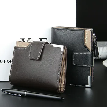 

Men Wallet PU Leather Short Purse Card Holder Soild Color Male Wallets Fashion Small Hasp Coin Wallet