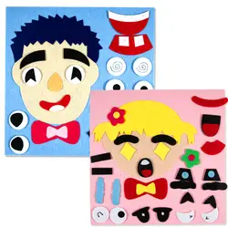 30*30 см DIY Нетканые тканевые игрушки головоломки изменения эмоций игрушки творческие лица Дети Обучающие забавные игрушки