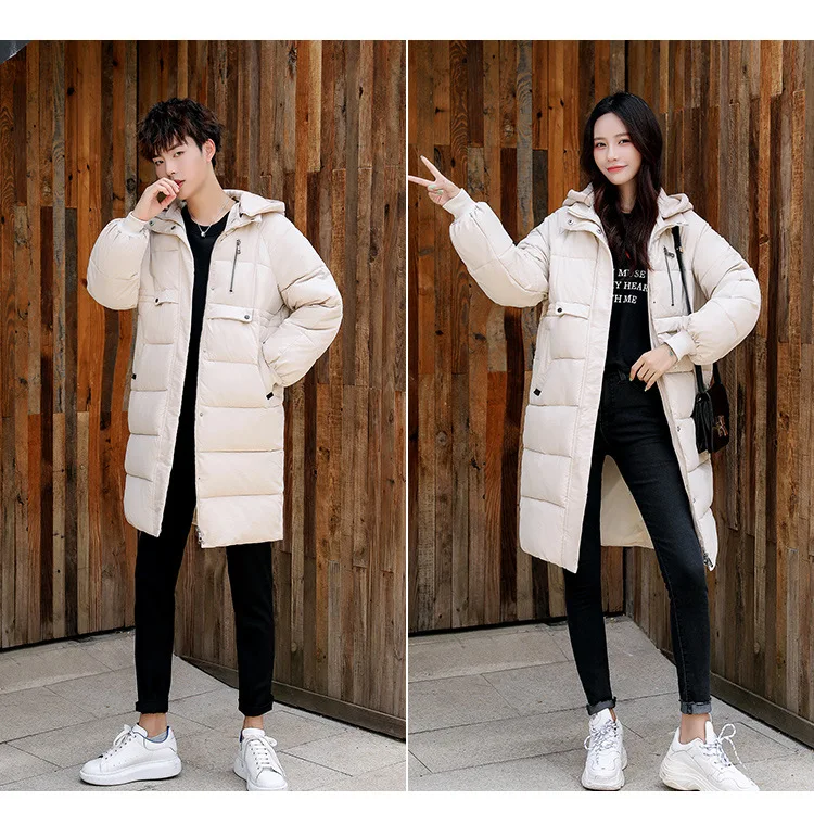 Photo Shoot Mid-length down Feather Cotton-padded Clothes WOMEN'S Dress Thick Loose-Fit Couples Men And Women Winter Large