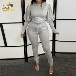 Women Two Piece Sets Women Full Sleeve Tops And Skinny Pants Matching Sets Fashion Solid Color Tracksuit Women Sets