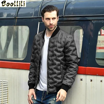 

Boollili White Duck Ultralight Down Jacket Men's Jackets Plus Size Autumn Winter Coat Baseball Collar 6xl Men Korean Casaco