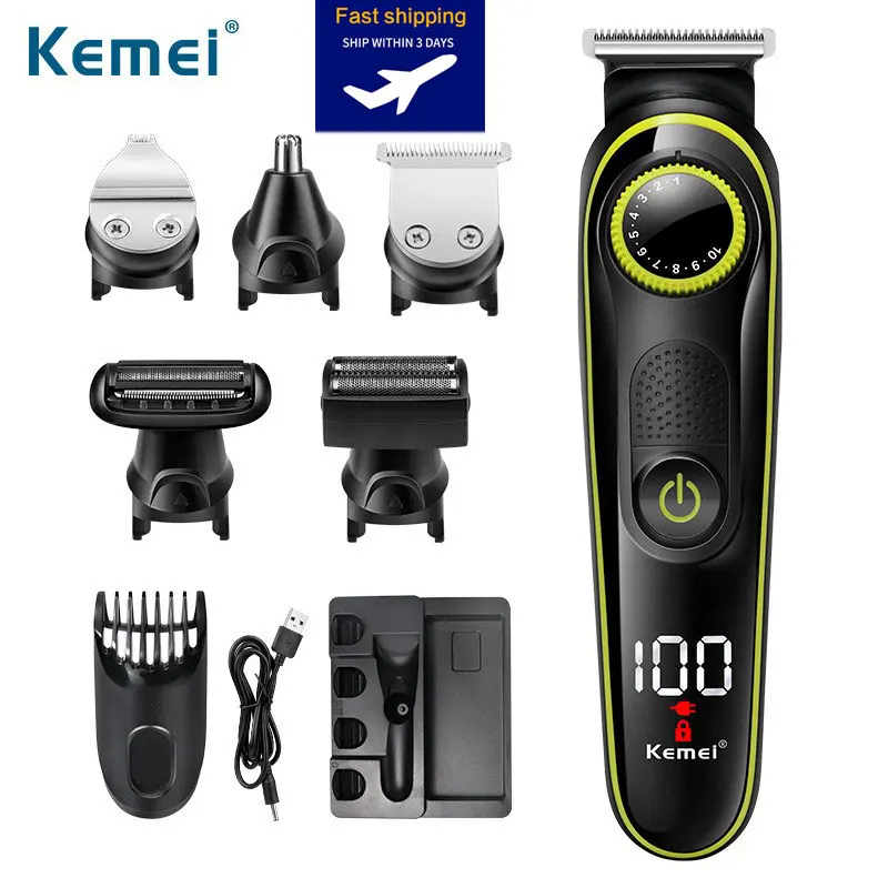 Профессиональный триммер для волос KEMEI 11 в 1 мужчин электрическая машинка стрижки