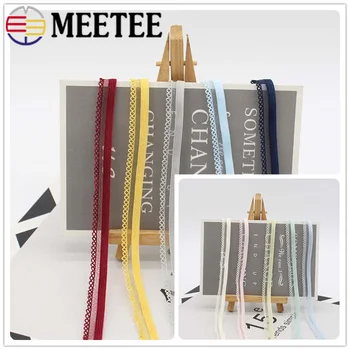 

Meetee 22Meters 13mm Transparent Stretch Laces Trims Underwear Decor Lace Nylon Elastic Band DIY Garment Sewing Material EB035
