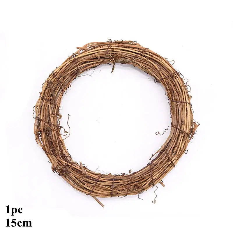 15cm-1pc-R 8-30 см венок из ротанга в форме сердца, ветка, гирлянда, рождественские, свадебные, праздничные, вечерние, для дома, сделай сам, венок, товары для украшения - Цвет: 15cm-1pc-R