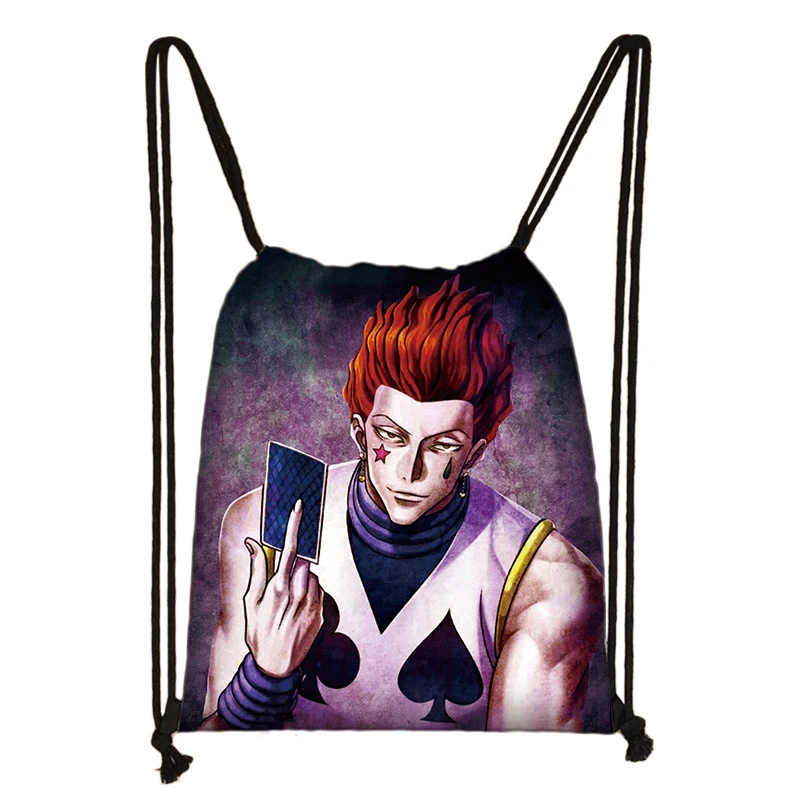 Anime HUNTERxHUNTER Backpack Hunter X Hunter Women Drawstring Bag HXH Killua Zoldyck Gon Freecss Chrollo Girl Storage Travel Bag stylish backpacks for teenage girl Stylish Backpacks