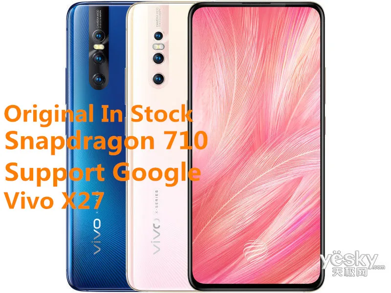 6,3" Vivo X27 мобильный телефон 8 ГБ ОЗУ 256 Гб ПЗУ Snapdragon 710 4000 МП подъемная камера 9,0 мАч Android смартфон