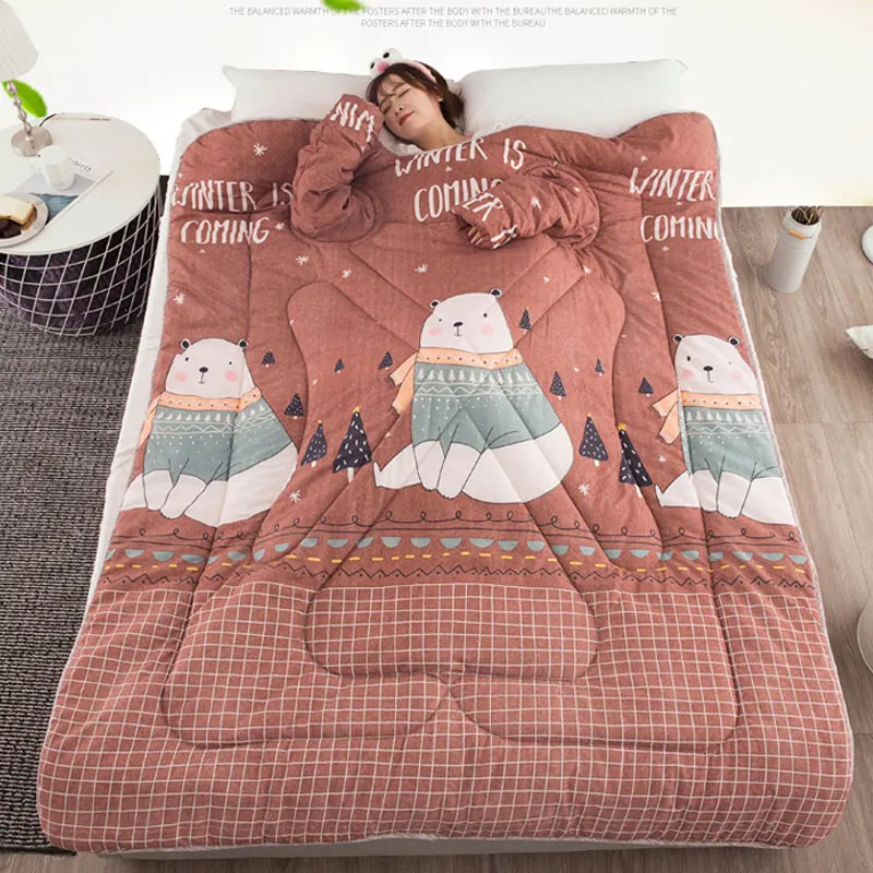 1 шт. «ленивое» одеяло с рукавами теплое плотное одеяло многофункциональное для дома зима ворс UD88