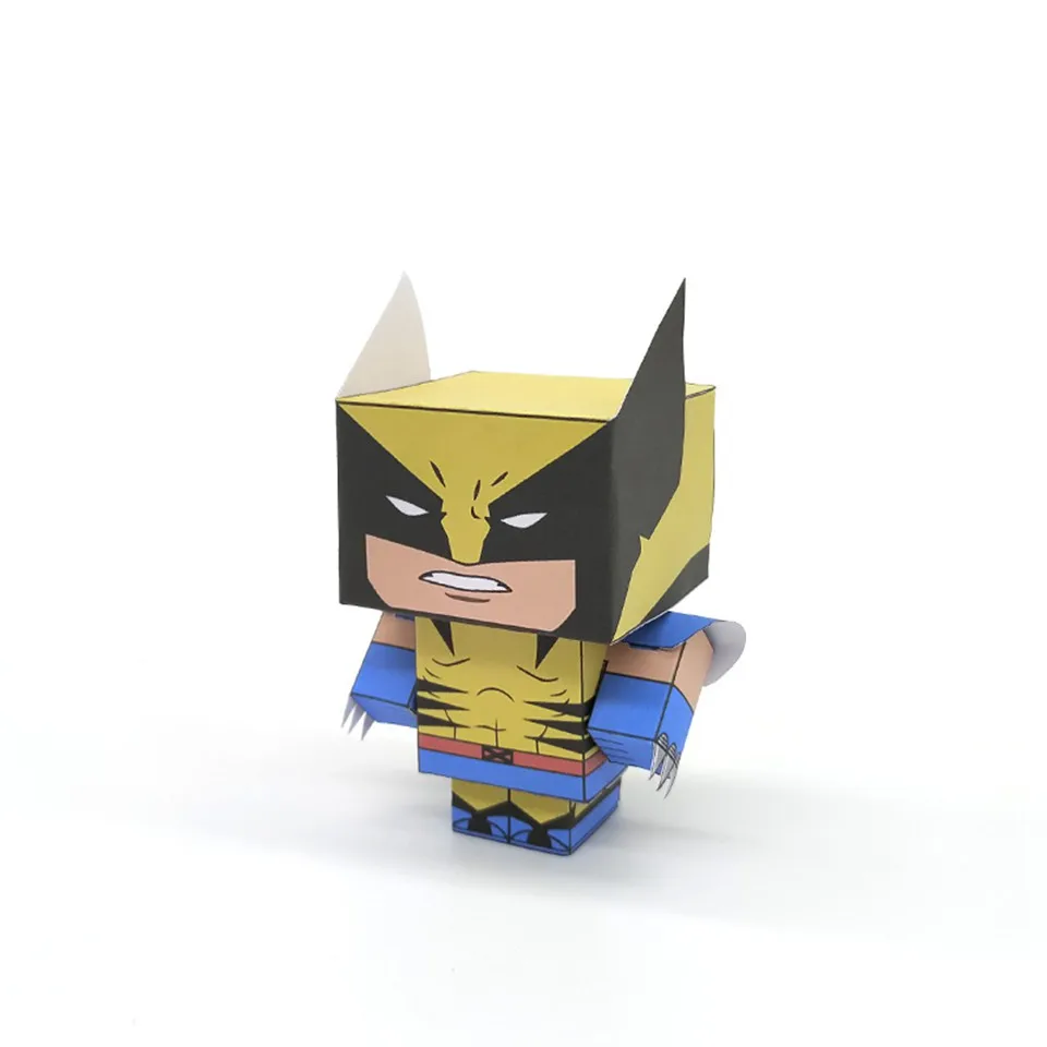 No-glue X-men Росомаха Складная резка Милая Мини 3D бумажная модель бумажное ремесло Аниме Фигурка DIY Cubee дети взрослые ремесло игрушки CS-045