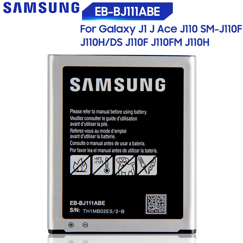 Оригинальная запасная аккумуляторная батарея Samsung версии 4G для Galaxy J1 J Ace J110 EB BJ111ABE