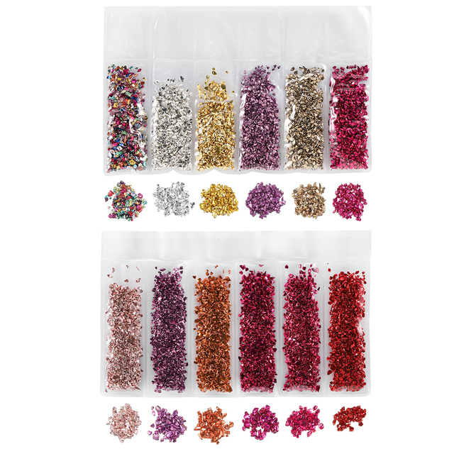 Color Broken Glass Stones Crystal UV Epoxy Resin Filler for DIY Crafts Nail Art Decorations Jewelry Making Mold Fillings