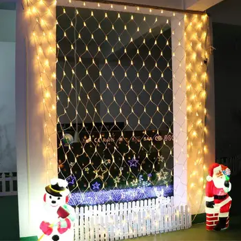 

3X2M 200LED Connectable With Tail Plug AC110V LED Net Mesh String Light 1.5X1.5M 96LED Outdoor Waterproof Chirstmas Decor Indoor