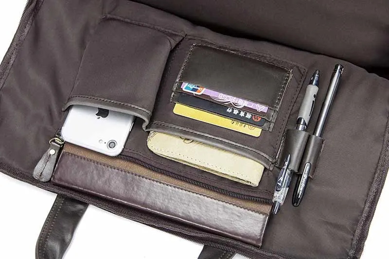 LAZYLIFE Men's Briefcase messenger bag men leather briefcase male laptop bags men's genuine leather bag office bags for men