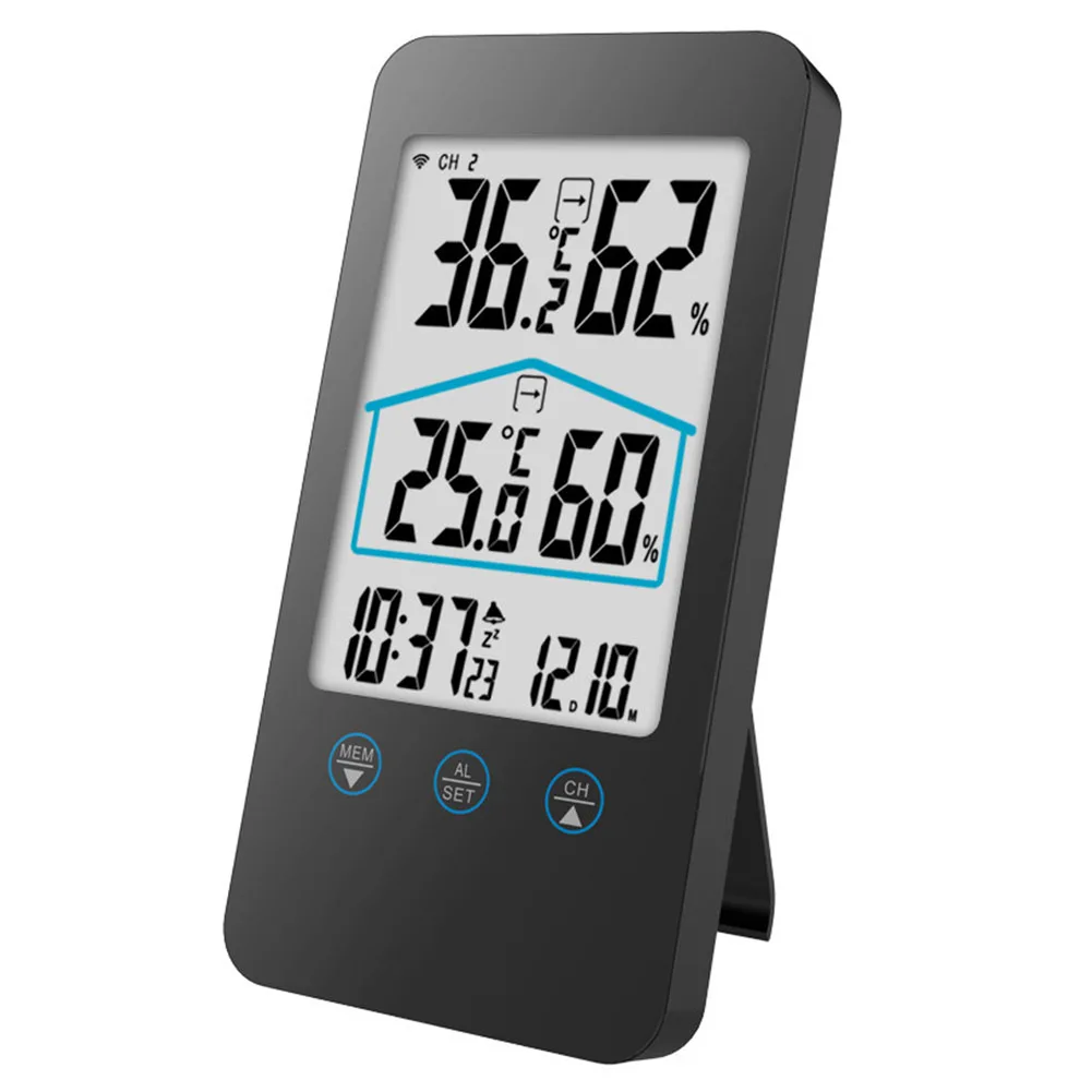 

Indoor Outdoor Clock Calendar Wireless Multifunction LCD Display Thermometer Digital Hygrometer