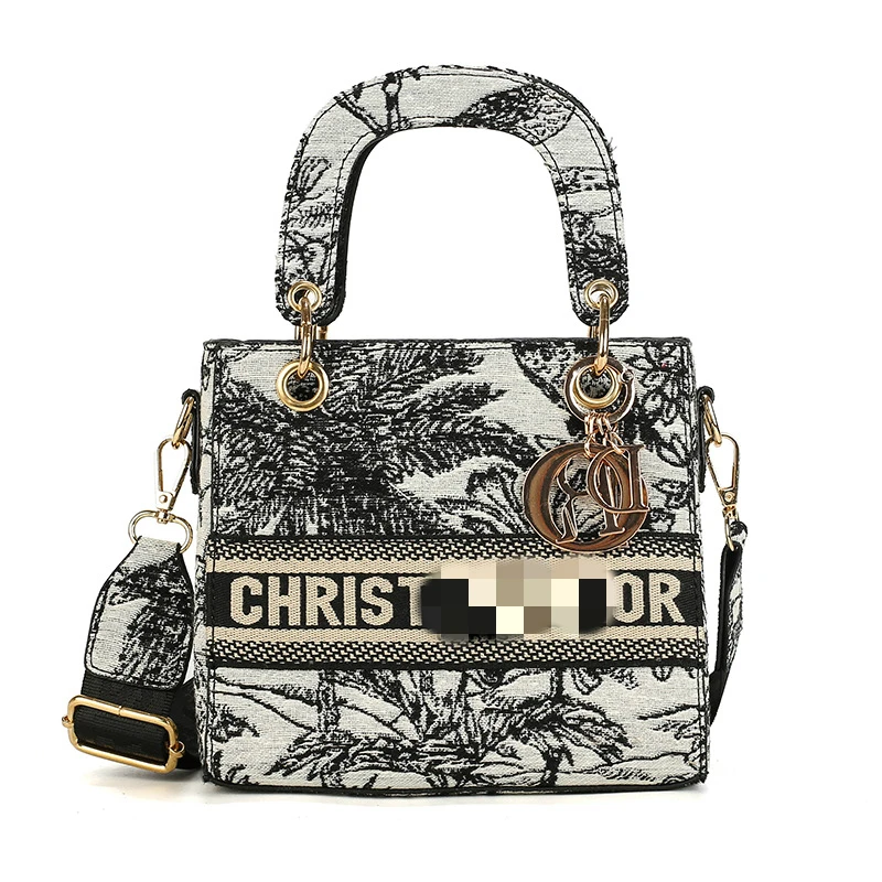 Роскошная брендовая дизайнерская женская сумка-тоут принцессы Diana с вышивкой